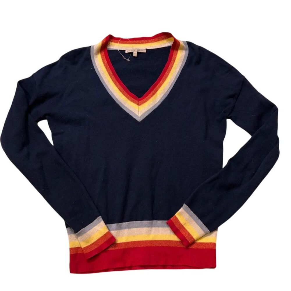 Madison Marcus Women's V-Neck Striped Sweater Multicolor Size S